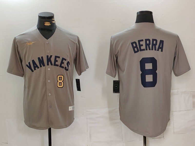 Men New York Yankees 8 Barra Grey Game 2024 Nike MLB Jersey style 8192